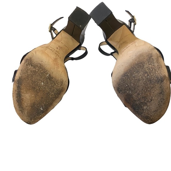 Kate Spade Lucinda T-Strap Black Patent Leather Chunky Heeled Sandal Size 5 - Picture 8 of 8